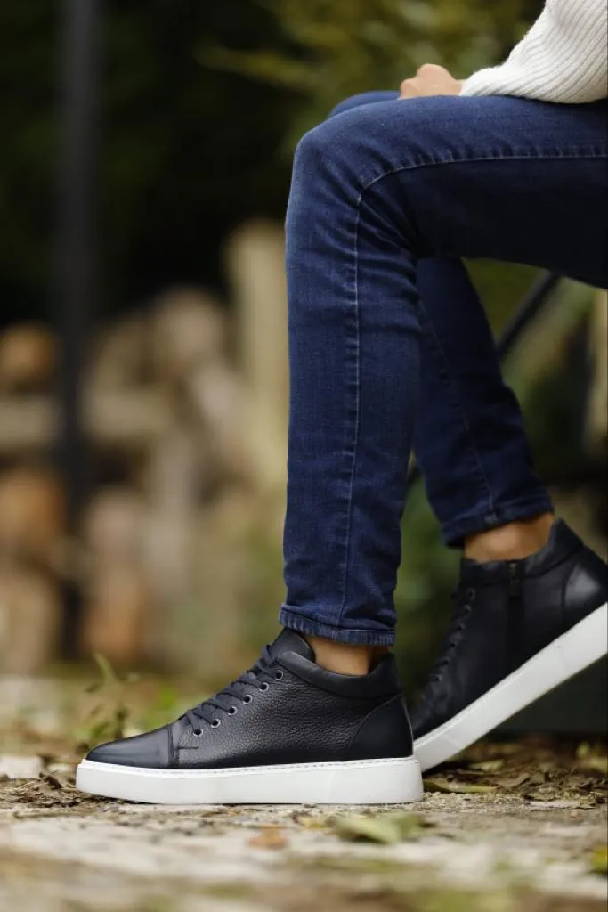 Navy Blue High Top Sneakers