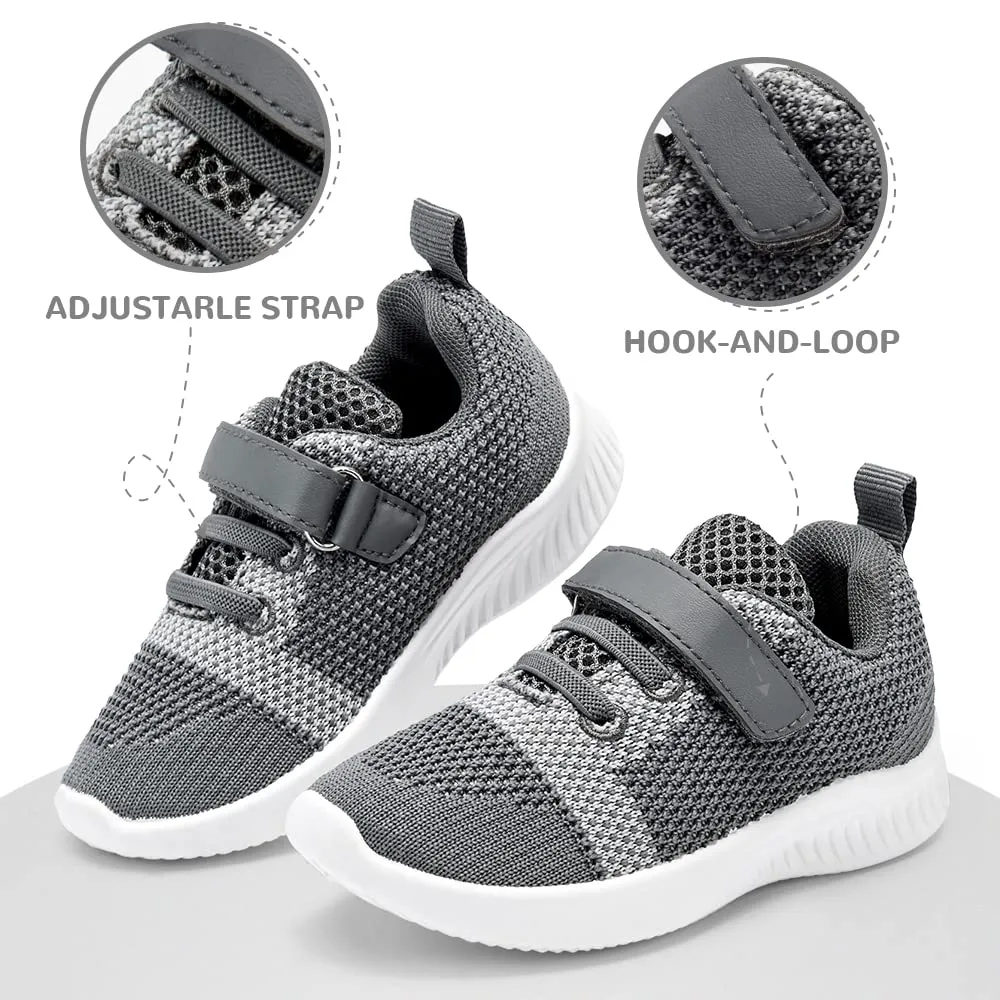 nerteo Toddler Shoes Boys Kids Running Sneakers | Breathable, Lightweight. Machin Washable Dark Grey 8 M US Toddler