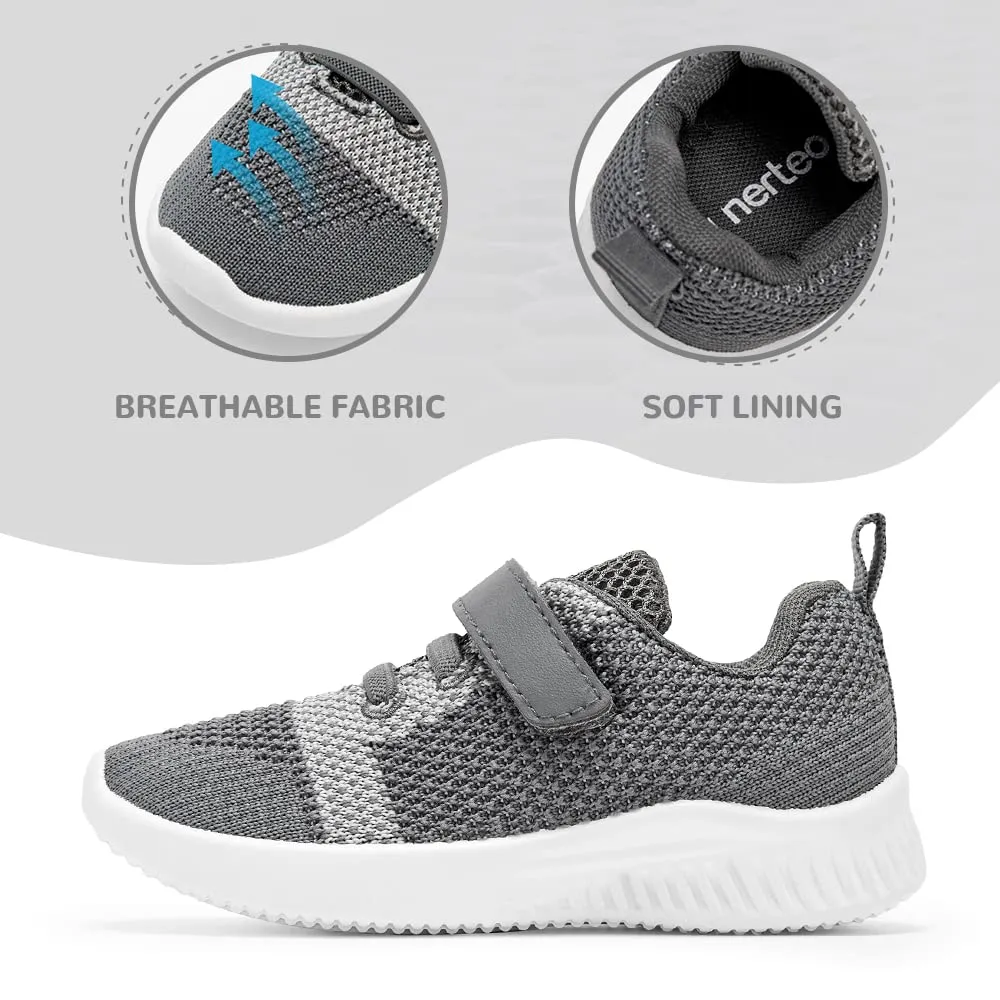 nerteo Toddler Shoes Boys Kids Running Sneakers | Breathable, Lightweight. Machin Washable Dark Grey 8 M US Toddler