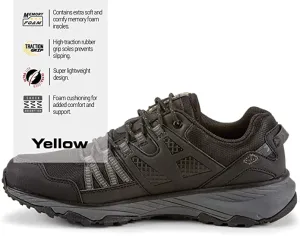 New in box! Memory TREKK - Mens Memory Foam Trail Shoes, Black, Sz 8!