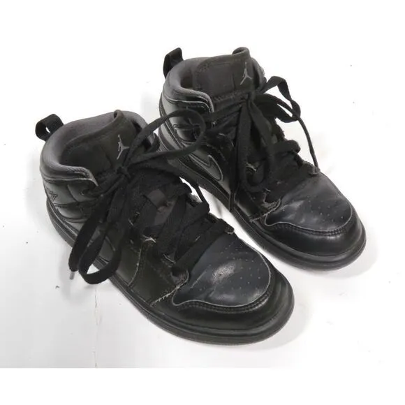 Nike Air Jordan 1 Mid Triple Black Sneakers Toddlers Boys Size 13C