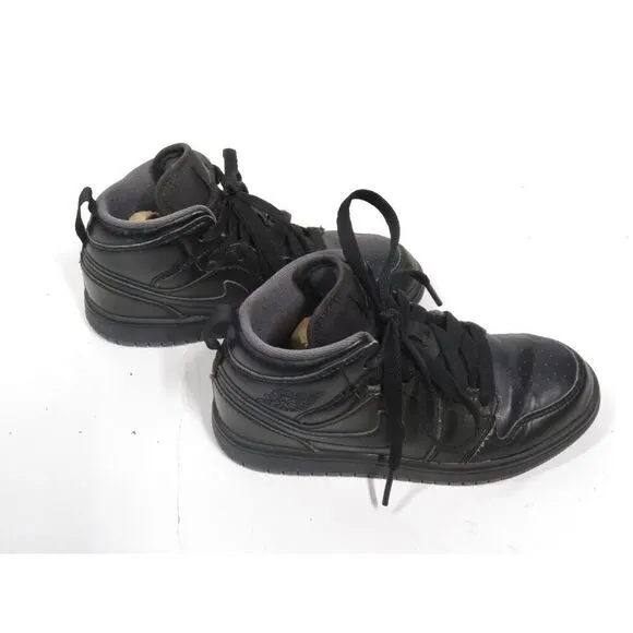 Nike Air Jordan 1 Mid Triple Black Sneakers Toddlers Boys Size 13C