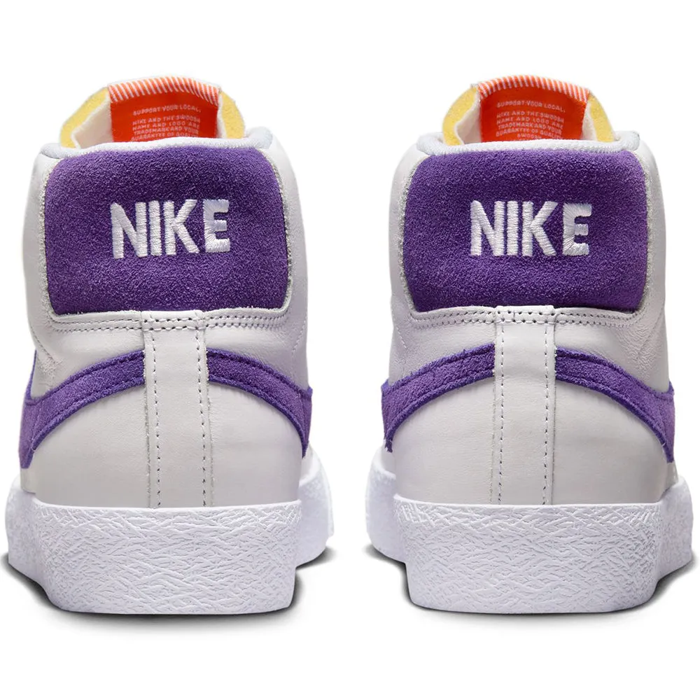 Nike SB Orange Label Zoom Blazer Mid ISO Shoes White/Court Purple-White-Gum Light Brown