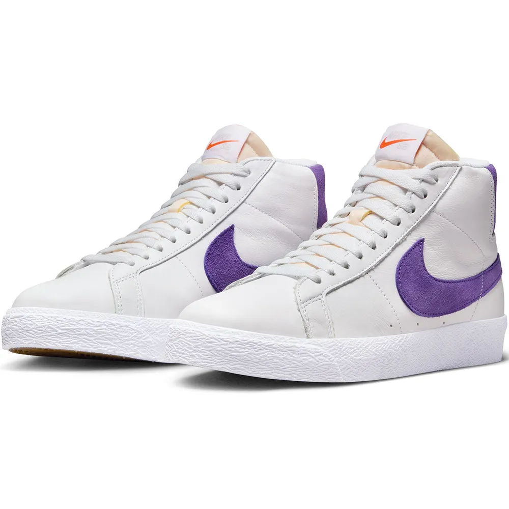 Nike SB Orange Label Zoom Blazer Mid ISO Shoes White/Court Purple-White-Gum Light Brown
