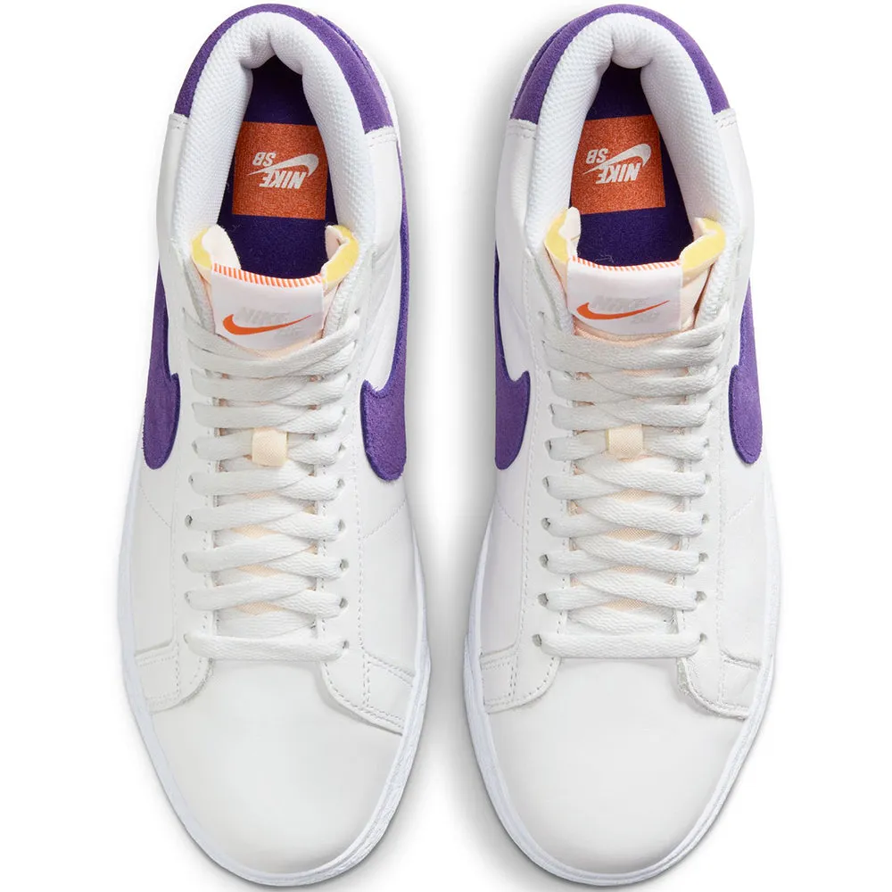Nike SB Orange Label Zoom Blazer Mid ISO Shoes White/Court Purple-White-Gum Light Brown
