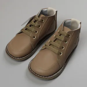 Pex Crew First Walker Boots - Hard Sole Brown Leather