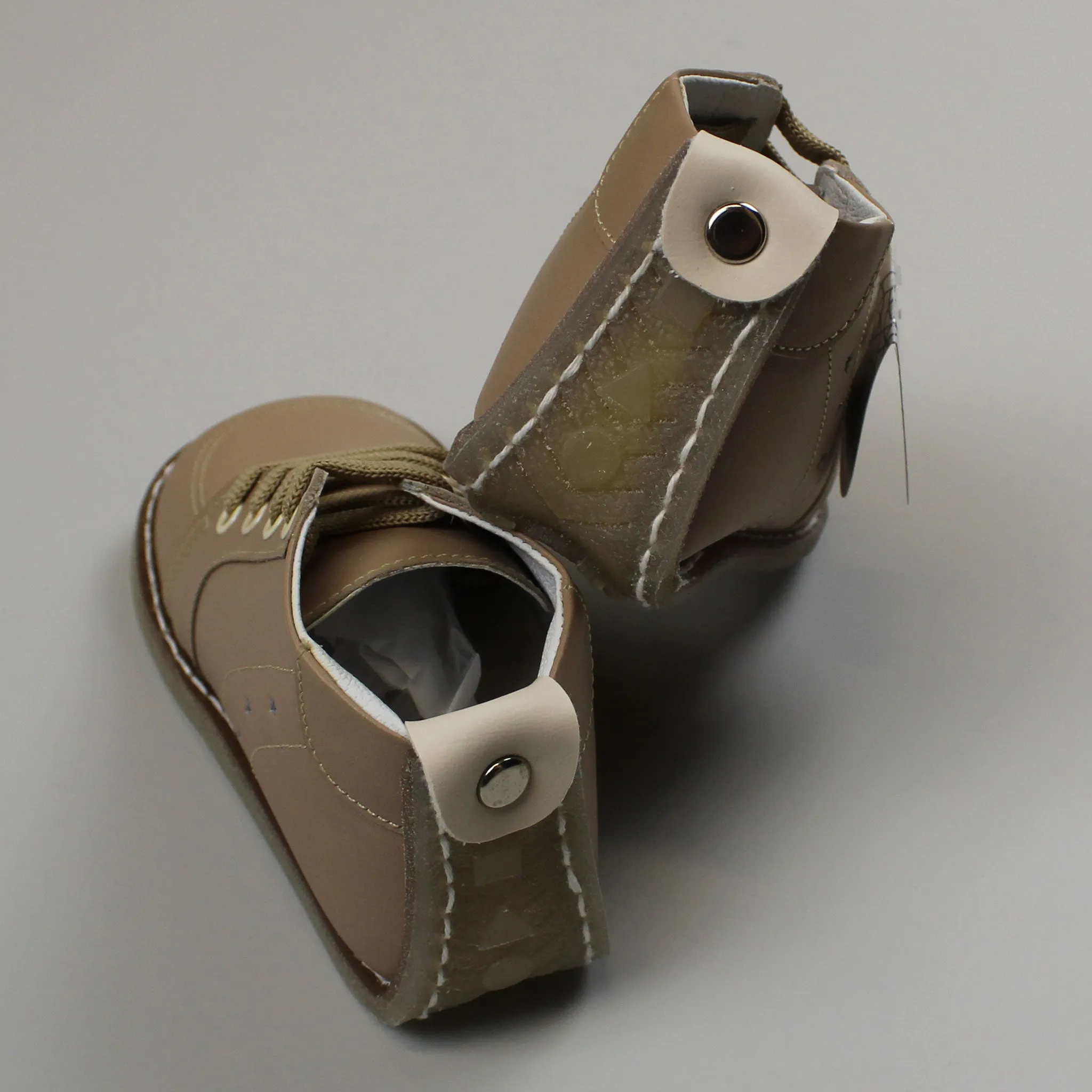 Pex Crew First Walker Boots - Hard Sole Brown Leather