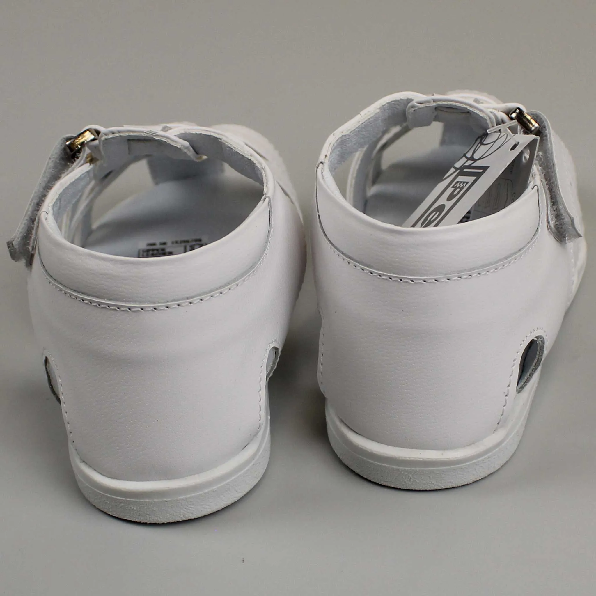 Pex Harris First Walker Sandals - Hard Sole White Leather
