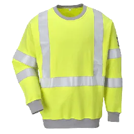 Portwest FR72 Flame Resistant Anti-Static Hi-Vis Sweatshirt