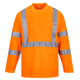 Portwest S191 Hi-Vis Long Sleeve Pocket T-Shirt