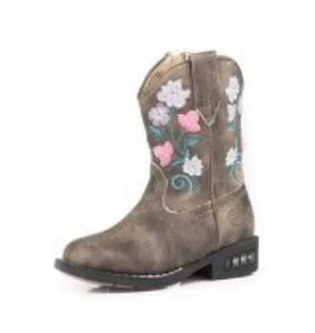 Roper Toddler Boots Dazzle Floral Lights Brown