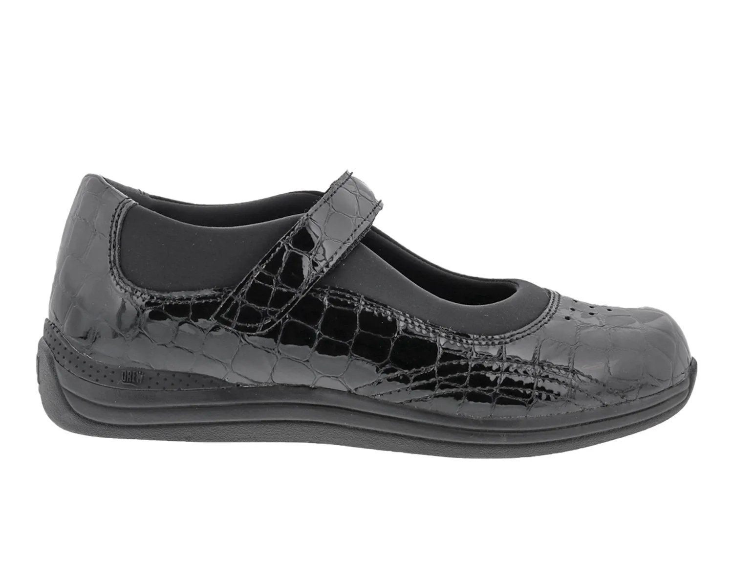 ROSE Black Croc Patent Leather