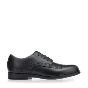 Start Rite Brogue - Black Leather Lace-up School Shoes