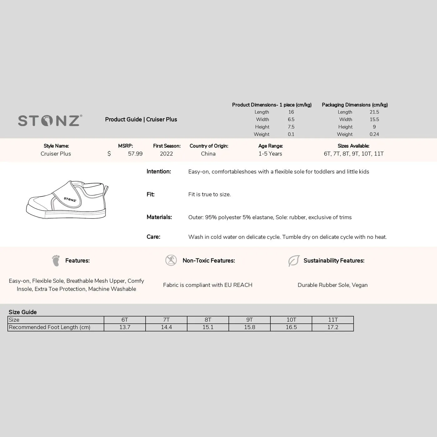 Stonz Cruiser Toddler Shoes -Camel