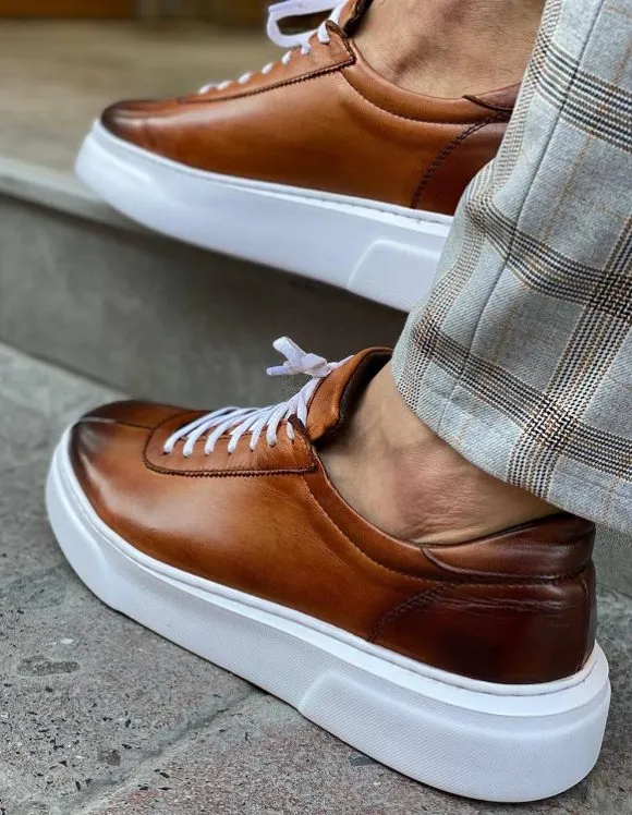 Tan Shaded Mid Top Sneaker