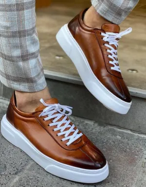 Tan Shaded Mid Top Sneaker