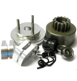 TD10031 1/8 RC Alloy 3 Shoe 14T Clutch Kit Silver Flywheel   Shoes   Bearings