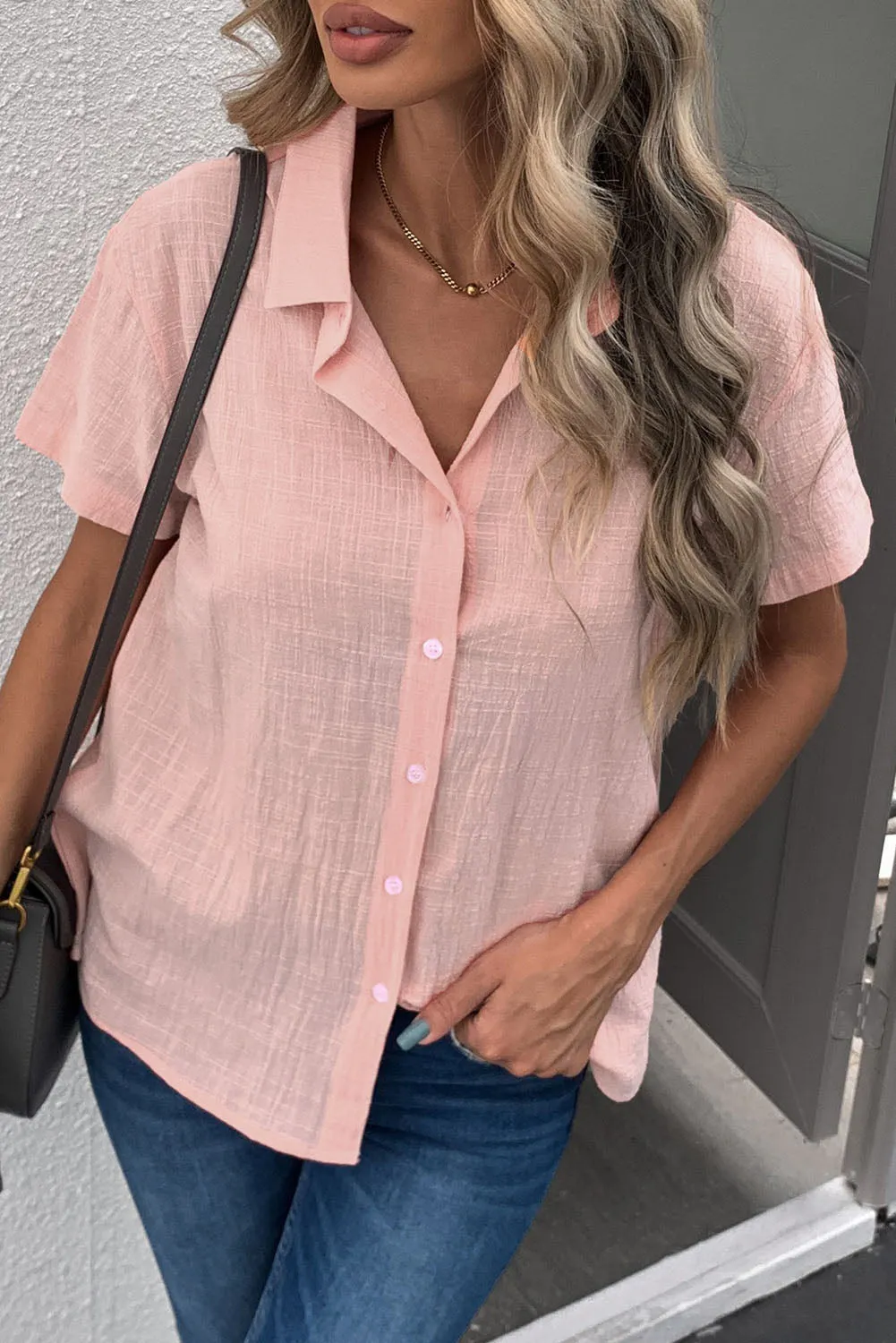 Textured Short Sleeve Top