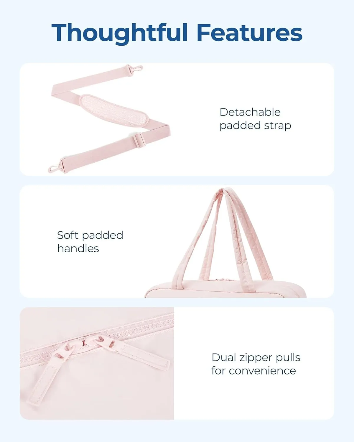 Travel Duffle Bag Gym Bag for Women, 31L Puffer Tote Bag Quilted Laptop Carry On, Weekender Overnight Bag Organizer Duffel Bag for Travel, Pink