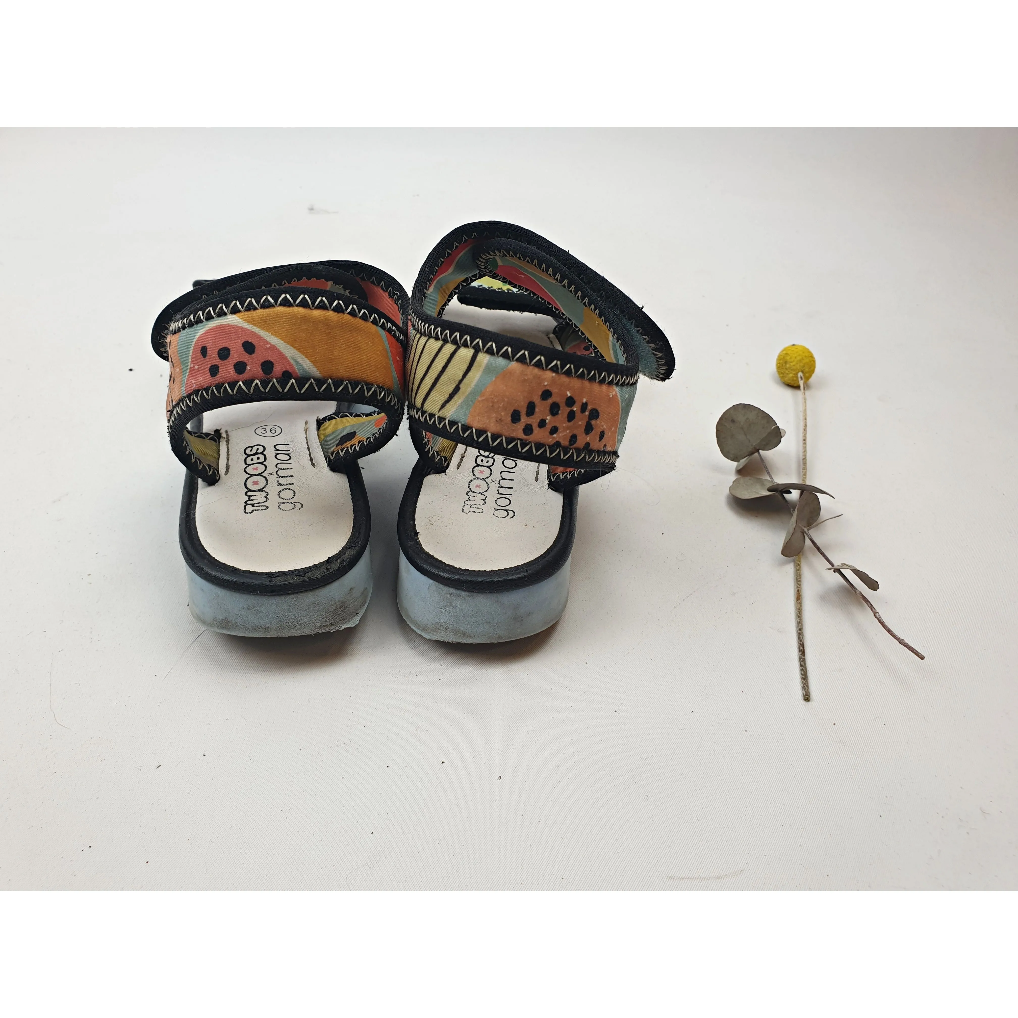 Twoobs x Gorman fabulous fruit print non-leather velcro strap shoes size 36