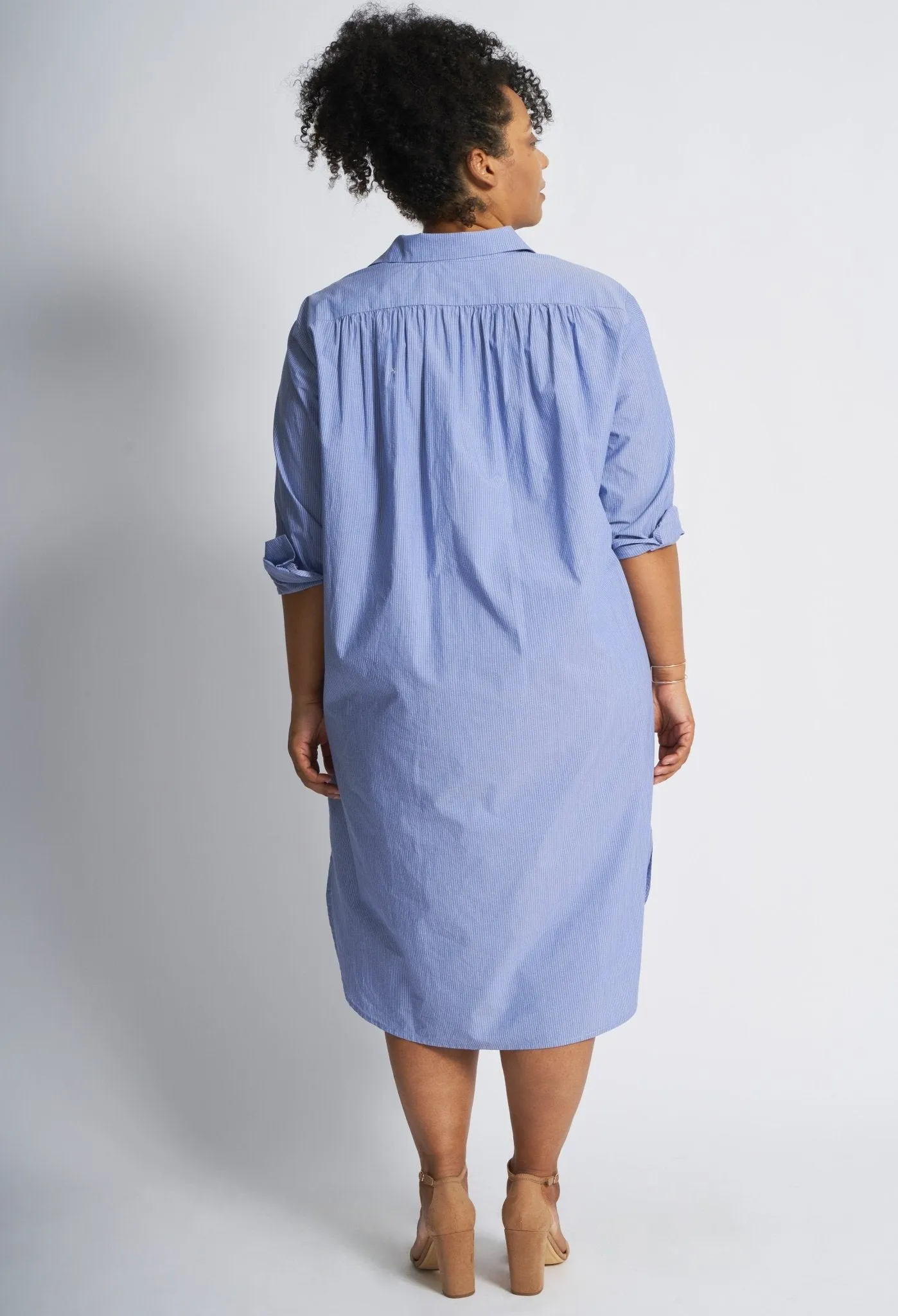 UPCYCLED - Blue Cotton Short Shirt Dress - Sale