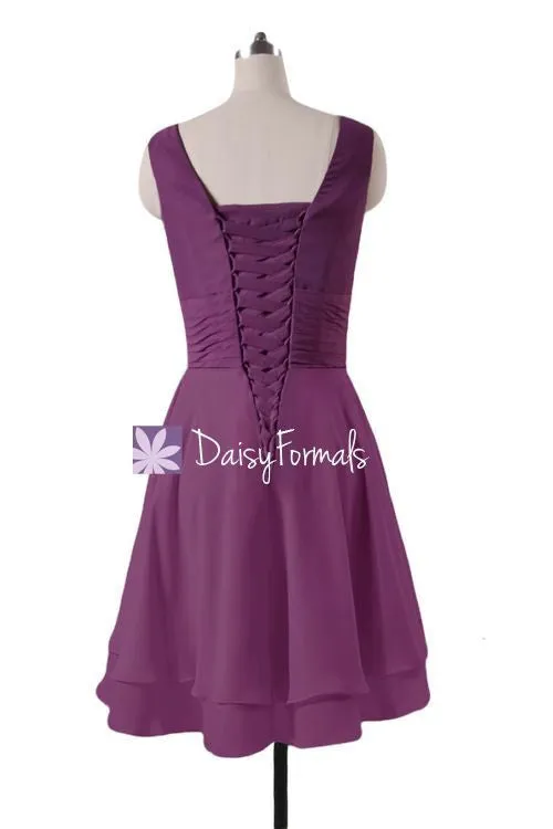 Voluminous Skirt Party Dress High Low Navy Formal Dress Prom Dress (CST2231)