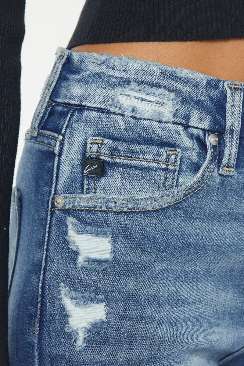 Walnut High Rise Slim Straight Leg Jeans