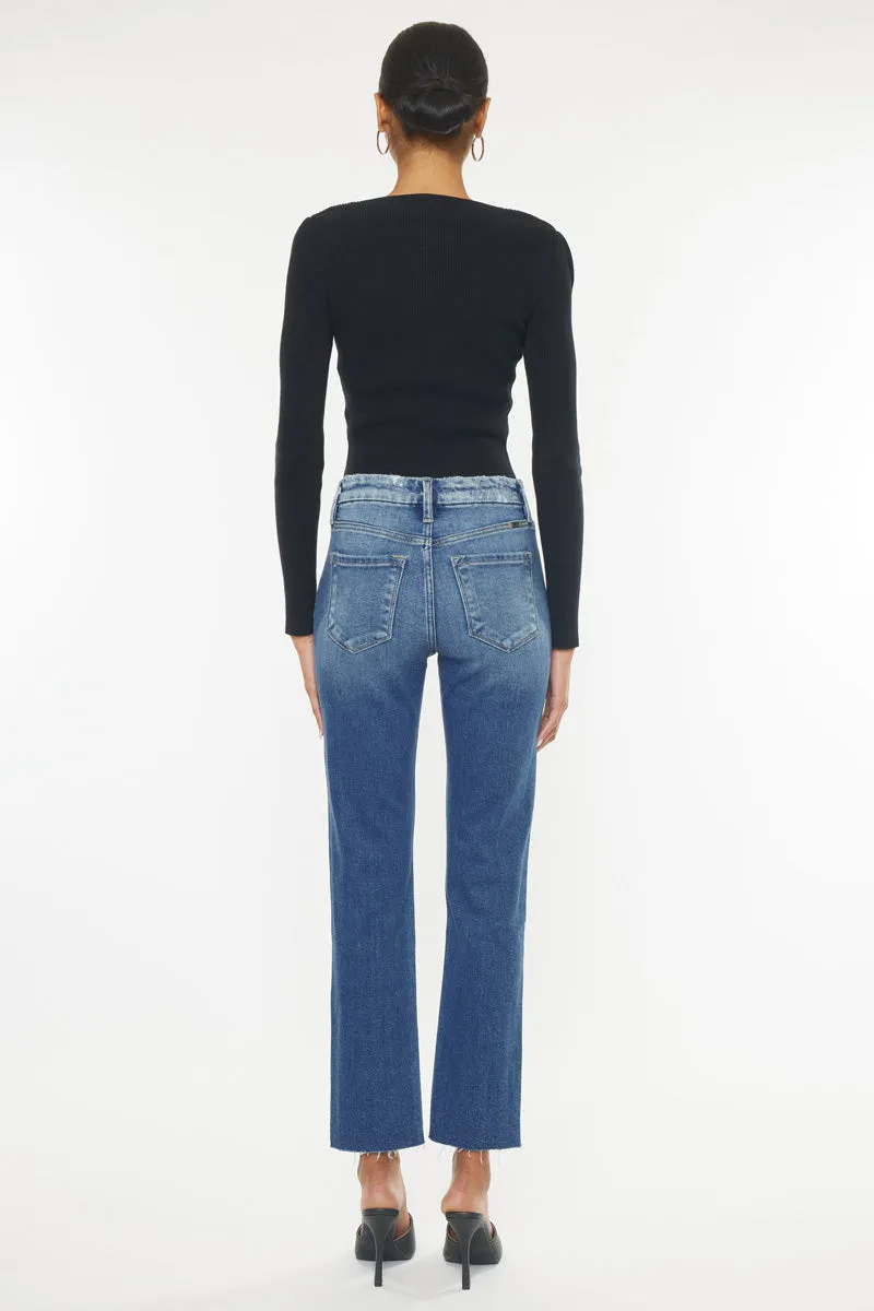 Walnut High Rise Slim Straight Leg Jeans
