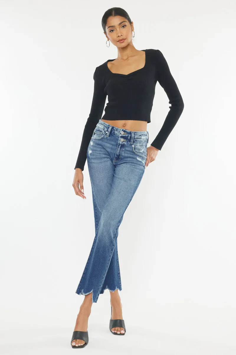 Walnut High Rise Slim Straight Leg Jeans
