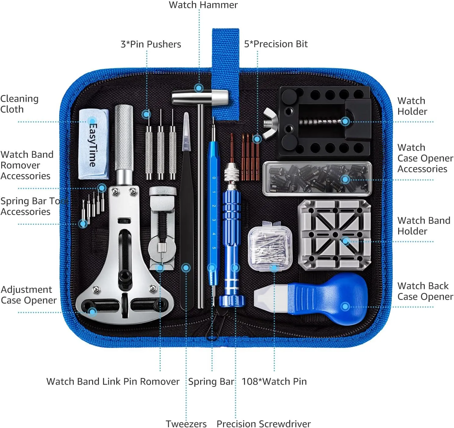 Watch Repair Kit, 149 Pcs Watch Adjustment Tool Kit, Watch Band Tool Kit, Watch