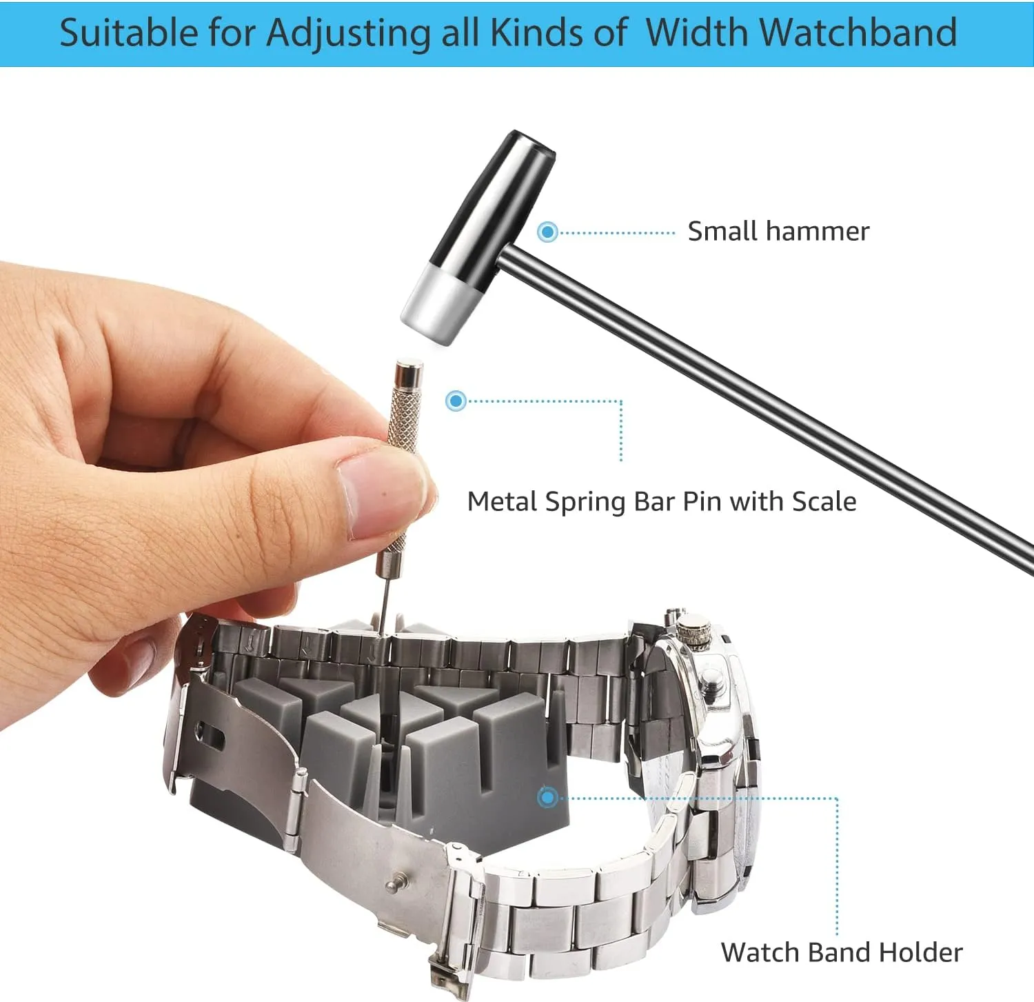 Watch Repair Kit, 149 Pcs Watch Adjustment Tool Kit, Watch Band Tool Kit, Watch