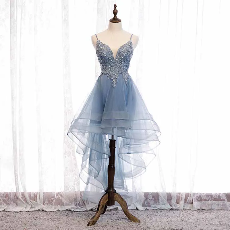 Women's Tulle Hi-Low Off the Shoulder Prom Dresses Evening Homecoming Cocktail Gowns