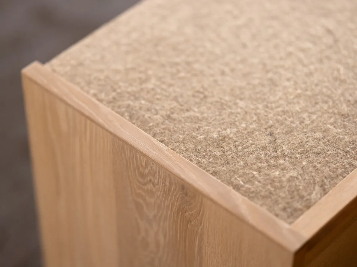 Wood and Felt Bench and Storage | Bank Storage Bench