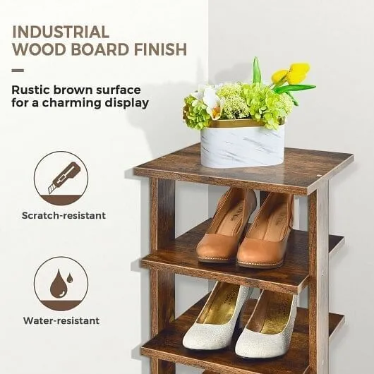 Wooden Shoes Storage Stand 7 Tiers Shoe Rack Organizer Multi-shoe Rack Shoebox-R