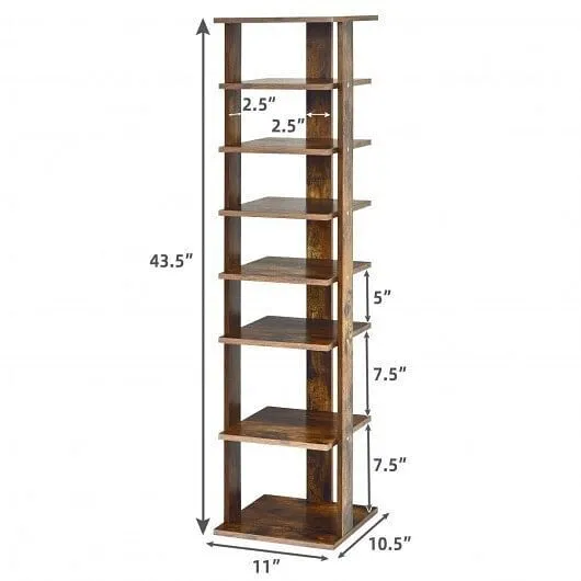Wooden Shoes Storage Stand 7 Tiers Shoe Rack Organizer Multi-shoe Rack Shoebox-R
