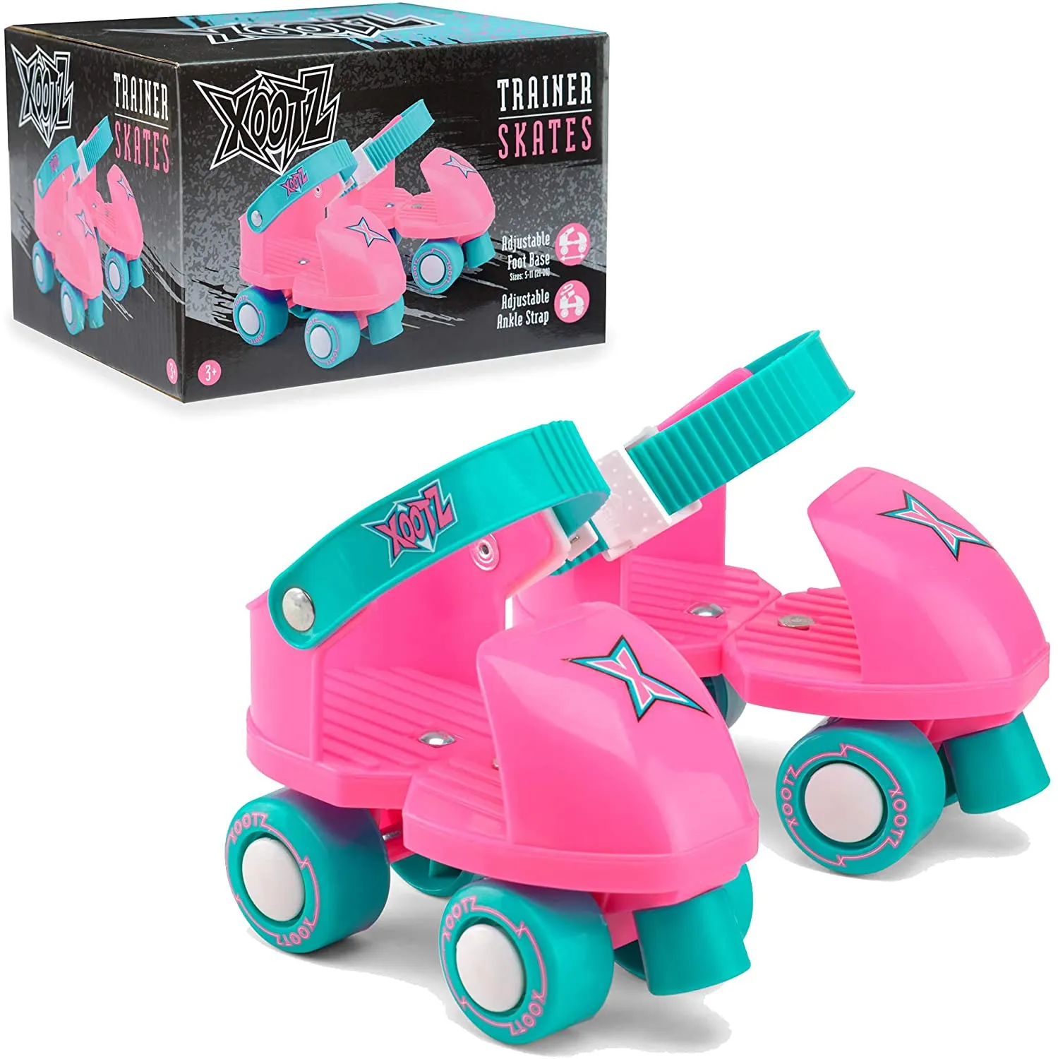 Xootz Beginner Trainer Skates, My First 4 Wheel Quad Roller Skates